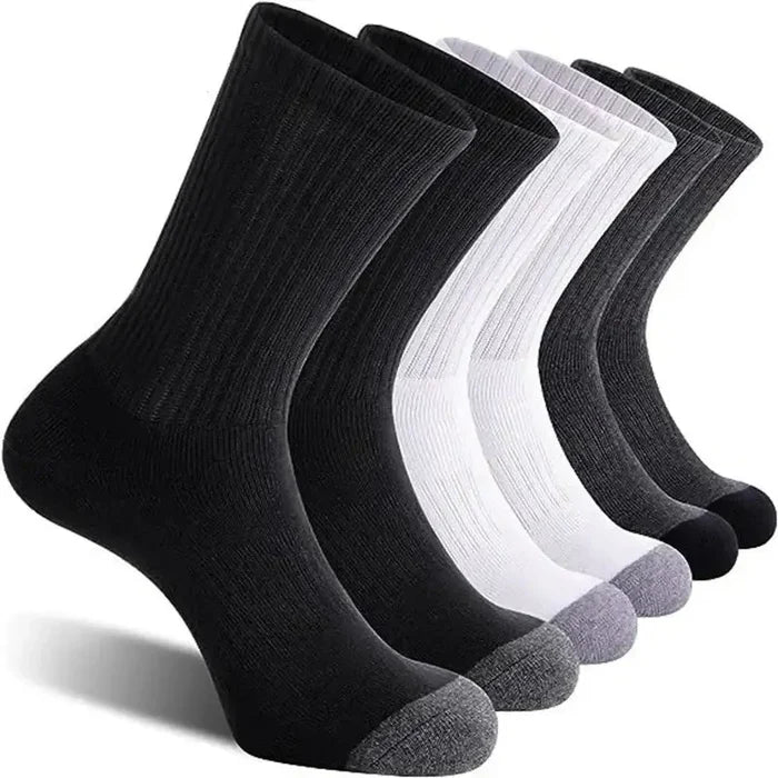 Set of 10 pairs of Habicare men's plus size athletic socks in three colors, featuring comfortable sports sock design.