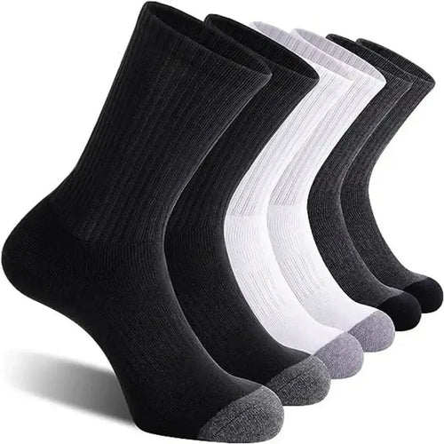 Set of 10 pairs of Habicare men's plus size athletic socks in three colors, featuring comfortable sports sock design.