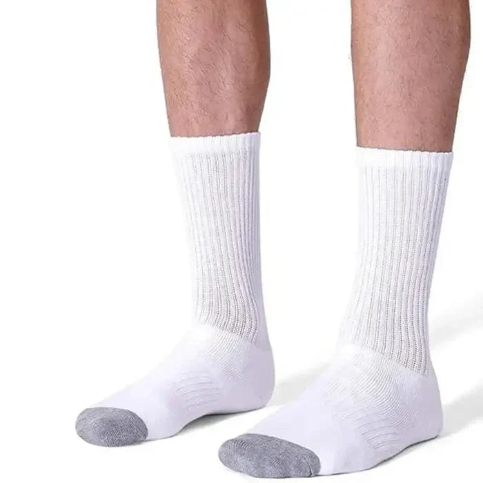 Set of 10 plus size men's athletic socks by Habicare in three colors, featuring comfortable stretch and breathable fabric.