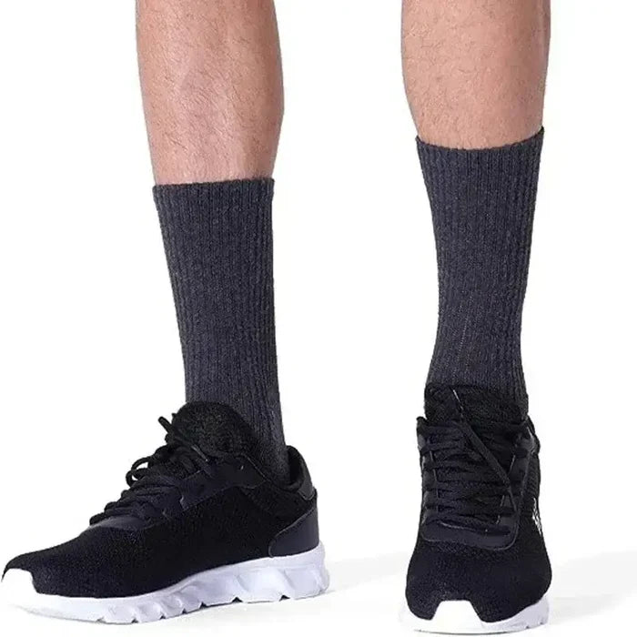 Set of 10 plus size men's athletic socks in three colors by Habicare, suitable for sports and everyday wear.