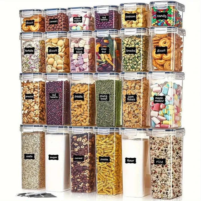 Set of 12 food storage containers with clear lids from ShopHub NZ, ideal for organizing and keeping food fresh.