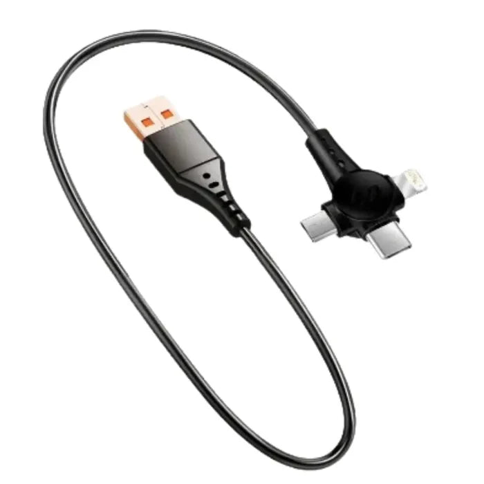 Habicare 120W 3-in-1 USB-C super-fast retractable charging cable with TWS connectors displayed on the product.