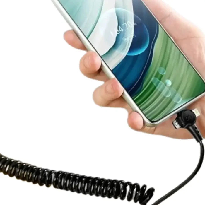 Habicare 120W 3-in-1 USB-C super-fast retractable charging cable with TWS design and multiple connectors for versatile device charging.