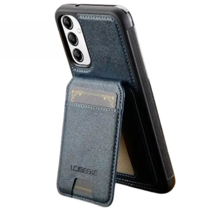 Blue 2-in-1 magnetic leather case for Samsung Series by Habicare, designed to protect and style your device.