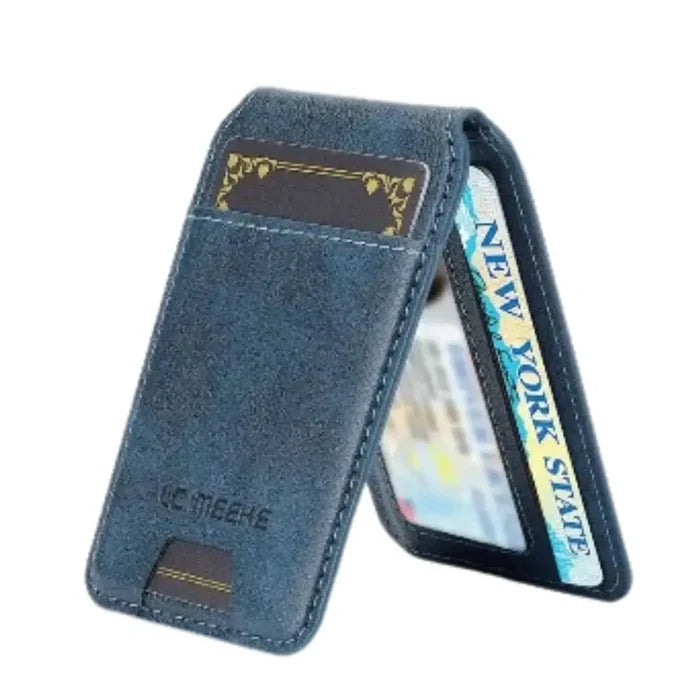 Blue 9eight5 leather 2-in-1 magnetic case for Samsung Series, featuring a sleek design and precise cutouts.