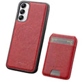 Red 9eight5 leather 2-in-1 magnetic case for Samsung Series smartphones, featuring a sleek, durable design.