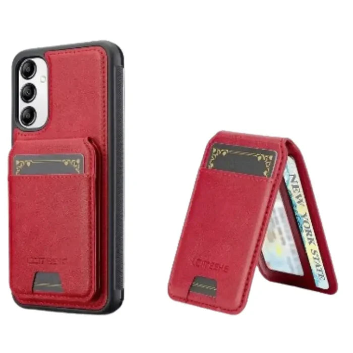 Red 2-in-1 magnetic leather case for Samsung Series by Habicare, featuring a sleek design and durable material.