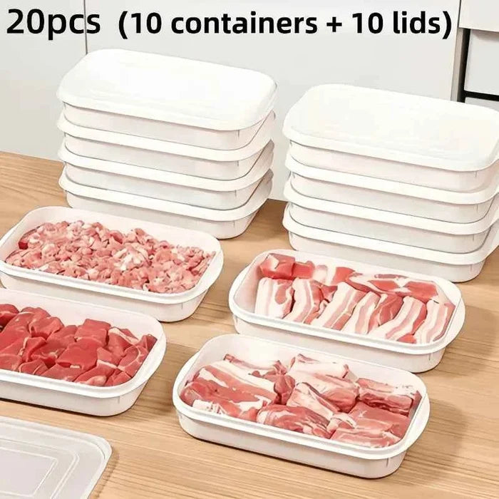 Set of 20 ShopHub NZ 350ml airtight food storage containers with secure lids, ideal for organizing kitchen and pantry storage.