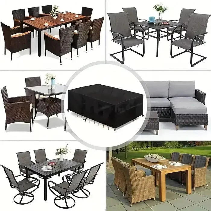 Habicare 210D Oxford waterproof garden table cover, UV and windproof, shown in a size suitable for outdoor tables.
