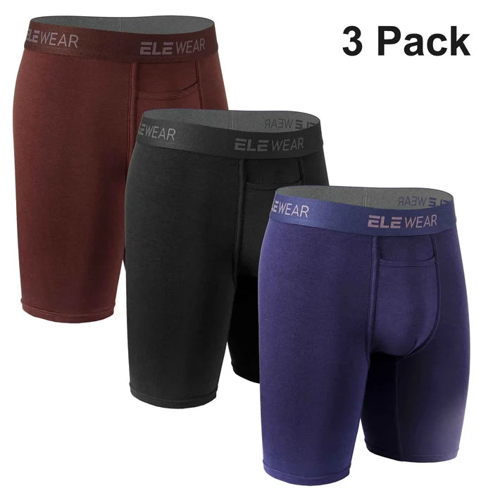 Three pairs of men's breathable modal boxer shorts from ShopHub NZ, comfortable and soft underwear for everyday wear.