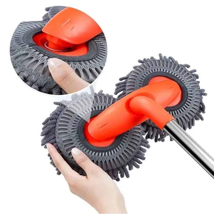 HBC Habicare 3-section telescopic car wash mop with double brush head for easy vehicle cleaning and detailed scrubbing.