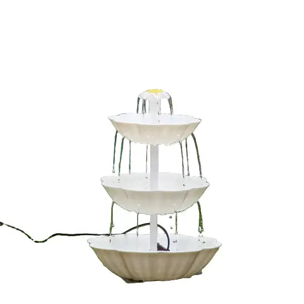 Habicare 3-tier stainless steel bird bath with detachable solar fountain and 25W pump, ideal for attracting garden birds