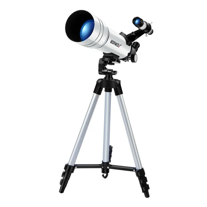Habicare 333x HD astronomical telescope focused on the moon, showing detailed lunar surface and craters in high definition.