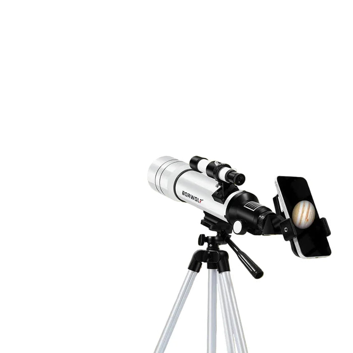 Habicare 333x HD astronomical telescope focused on the moon, showing detailed lunar surface features.