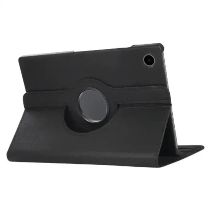 Black 360° rotating case for Samsung Galaxy Tab by 9eight5, offering versatile protection and adjustable viewing angles.