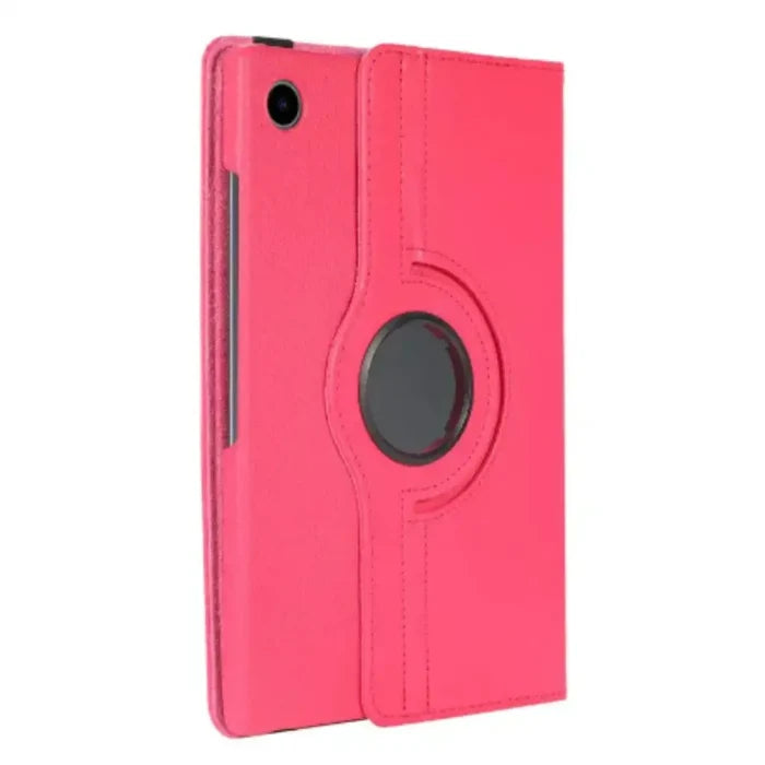 Habicare 9eight5 360° rotating case for Samsung Galaxy Tab in rose red, showing the stylish, protective tablet cover with stand feature.
