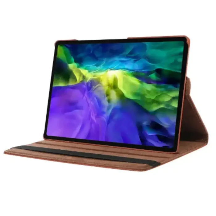 Habicare 9eight5 360° rotating tablet case for Samsung Galaxy Tab series, shown in black with colorful accents