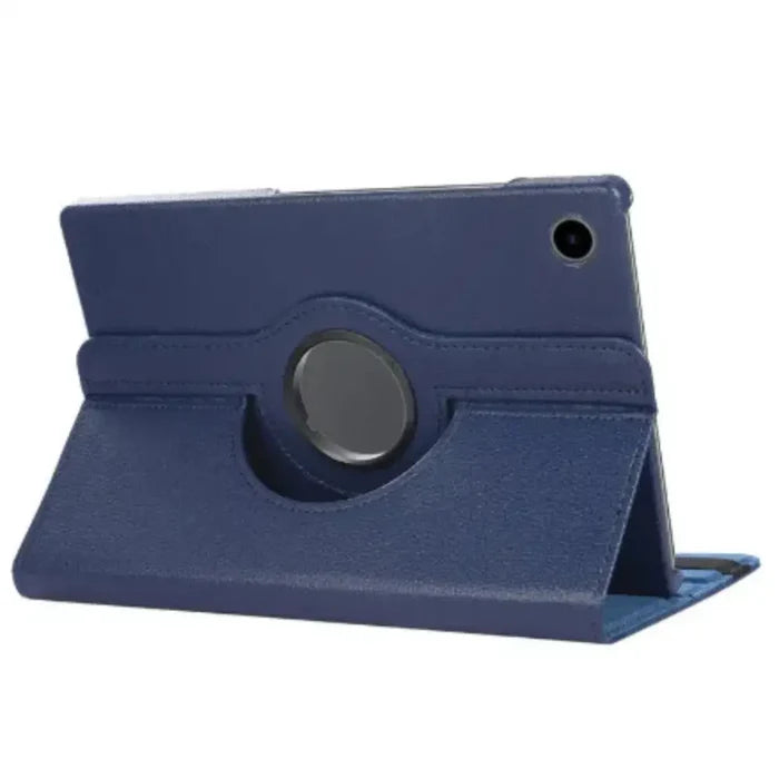 Habicare 9eight5 360° rotating tablet case for Samsung Galaxy Tab series in multiple colors, showcasing adjustable stand and protective design.
