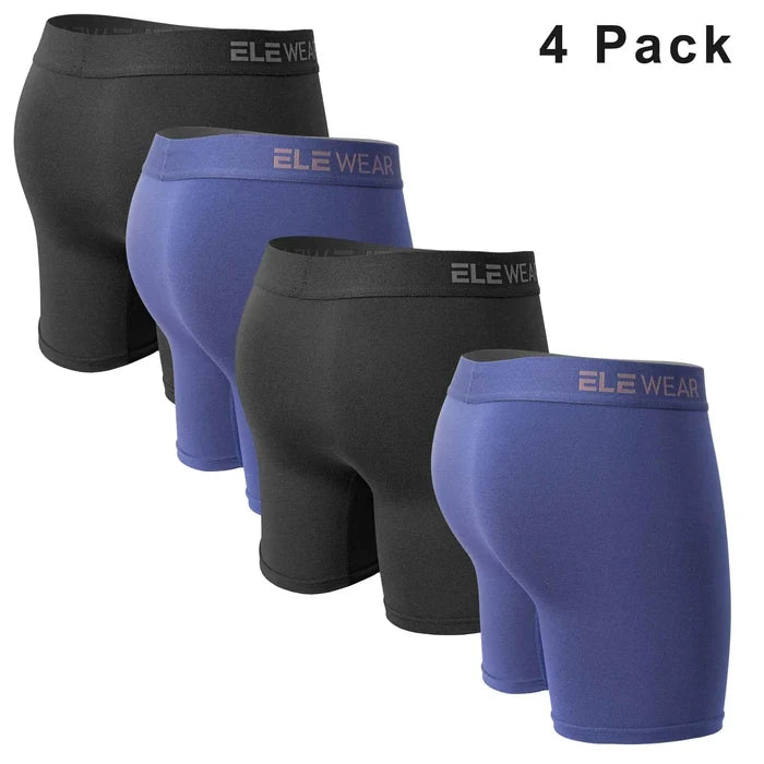 Four breathable men's boxershorts with opening, plus size, made by ShopHub NZ, shown laid flat in the image.
