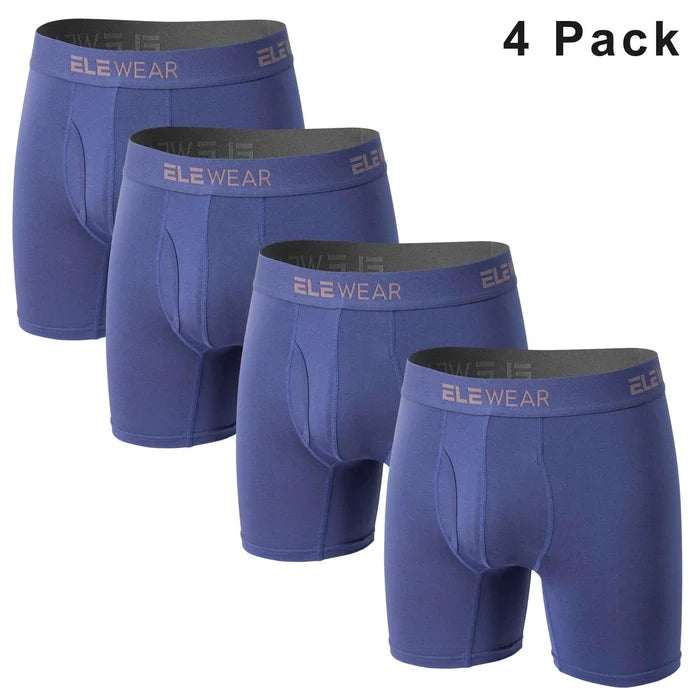 Four men's breathable boxer shorts with opening, plus size, lightweight cotton fabric, in a 4-pack, by ShopHub NZ.