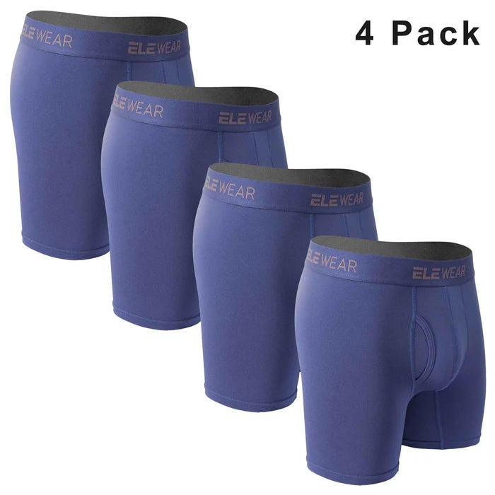 Four pack men's breathable boxer shorts with opening, plus size, featuring comfortable fabric and supportive fit from ShopHub NZ.