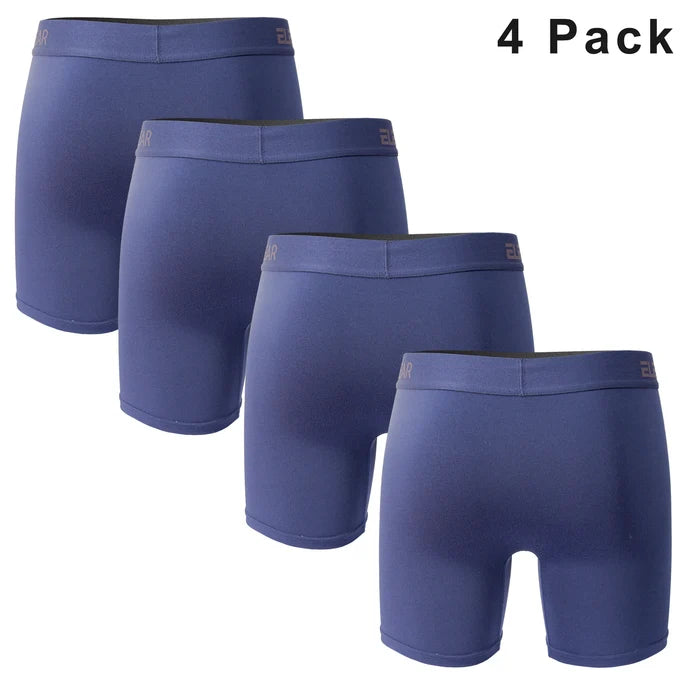 Four men's breathable boxer shorts with opening, plus size, in black and gray, made by ShopHub NZ for comfortable fit.