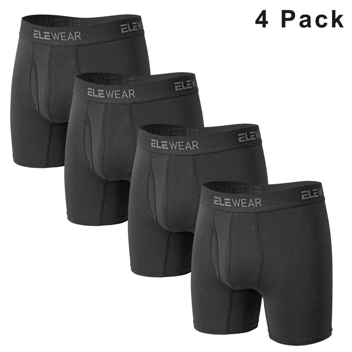 Men's breathable boxer shorts with opening in a 4-pack, featuring comfortable fit and lightweight fabric from ShopHub NZ.