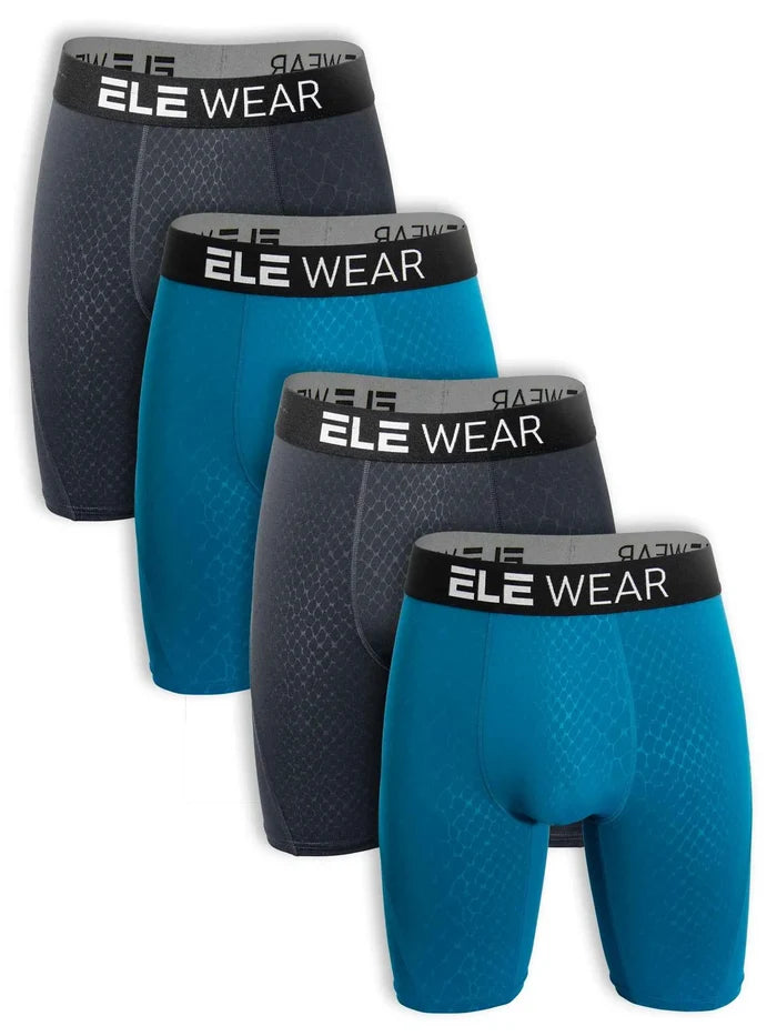 Set of four men's breathable boxer shorts in plus size, comfortable men's underwear from ShopHub NZ, shown in various colors.