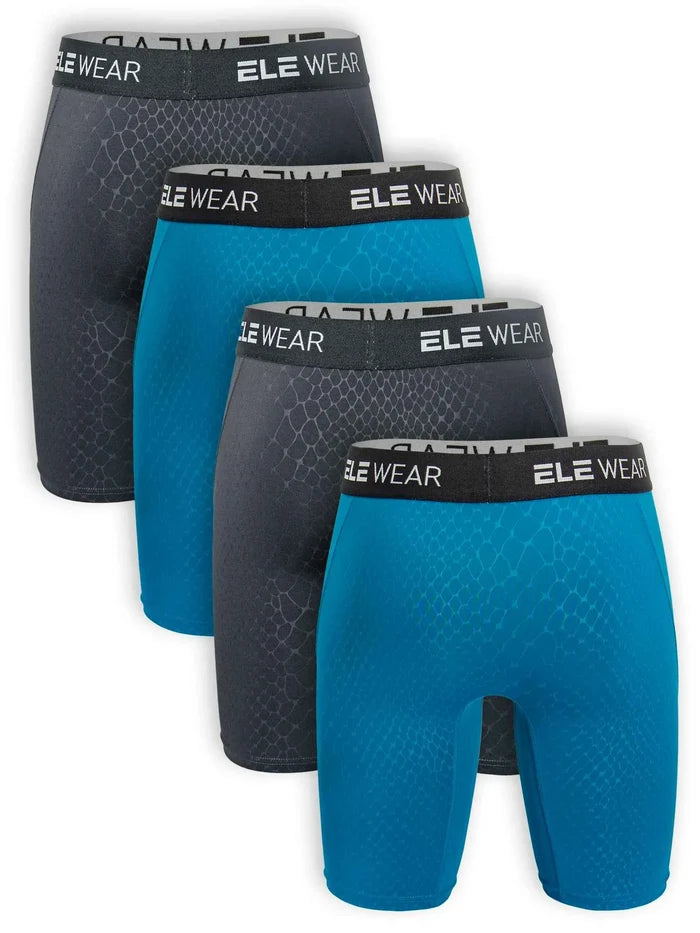 Four men's breathable boxer shorts in plus size, ShopHub NZ men's underwear, featuring comfortable, lightweight fabric and relaxed fit.