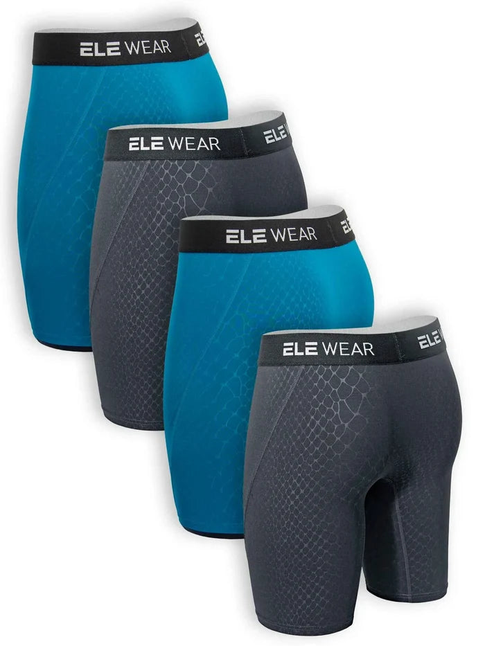 Four pairs of men's breathable boxer shorts in plus size, featuring comfortable fit and soft fabric, by ShopHub NZ.