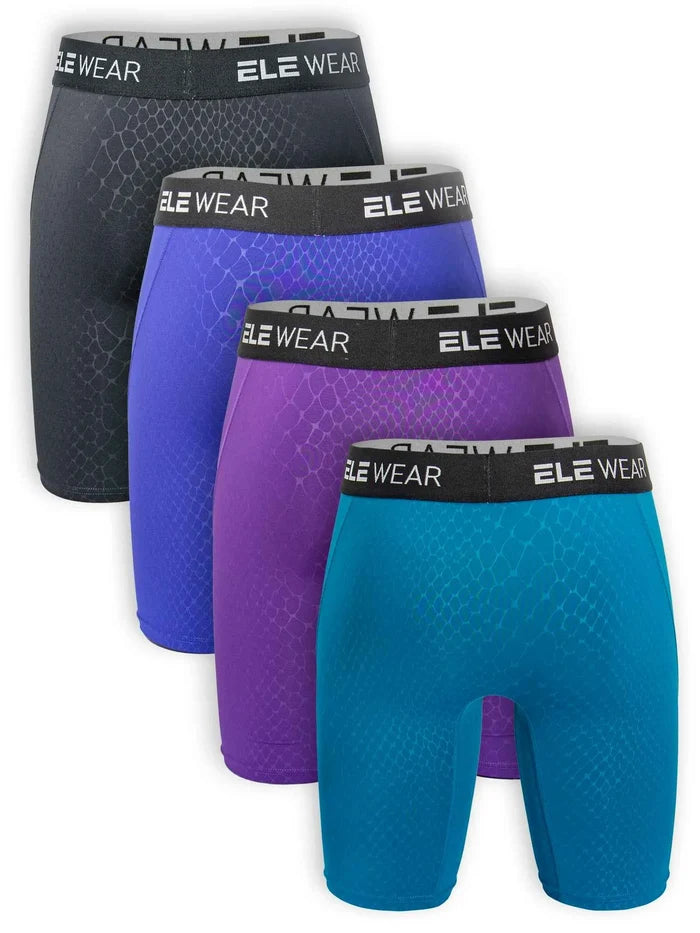 Four pairs of men's breathable boxer shorts in plus size, showcasing comfortable, lightweight underwear from ShopHub NZ.