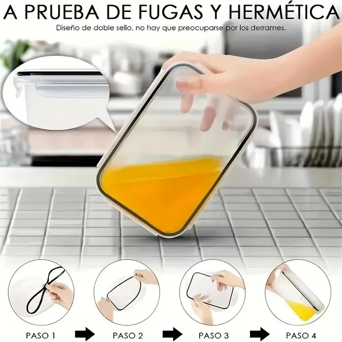 Set of four clear food storage containers with snap lids from ShopHub NZ, ideal for organized kitchen storage.