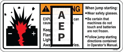 JLG 4107402 Decal Exploding Battery