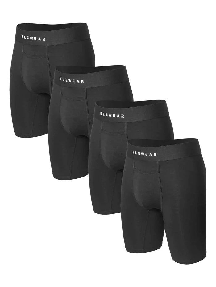 Men's modal boxer shorts from ShopHub NZ, breathable men's underwear with open fly design, 4-pack of comfortable boxers.