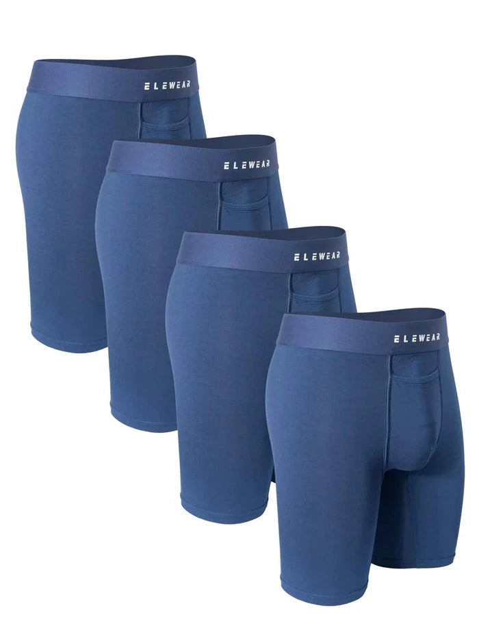 Men's breathable boxer shorts with opening, four-pack from ShopHub NZ, showing lightweight fabric and comfortable fit.