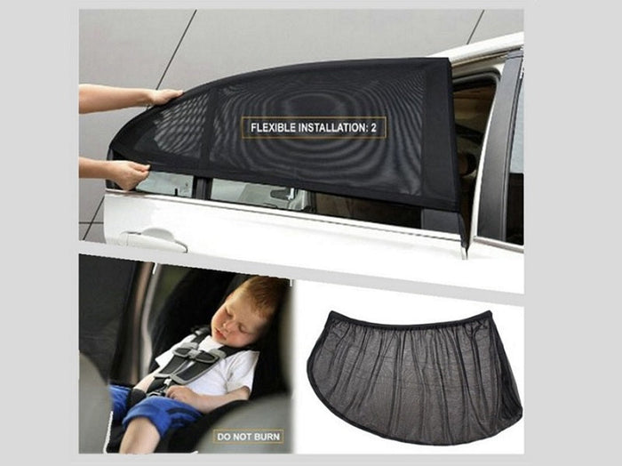Set of four dealonlinenz mesh sun shade covers for car front and rear side windows, providing sun protection and privacy.