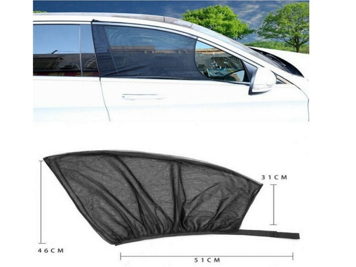 Set of four dealonlinenz car sun shade covers for front and rear side windows, mesh visor shields protect against sun.