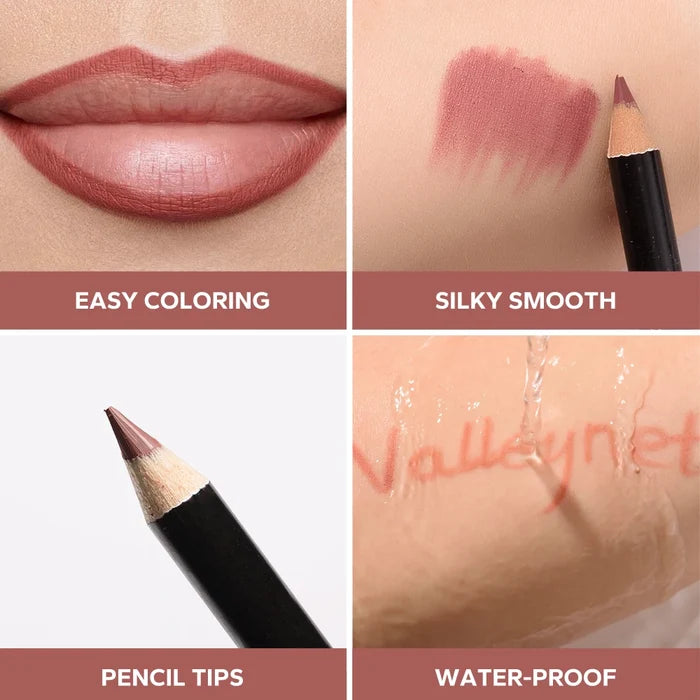 Set of four ShopHub NZ makeup lip and eyeliner pencils in assorted shades, displayed in a compact, organized arrangement.