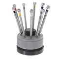 9-piece precision screwdriver set for watch repair by That Watch Shop, featuring small, high-precision watch tools on a white background.