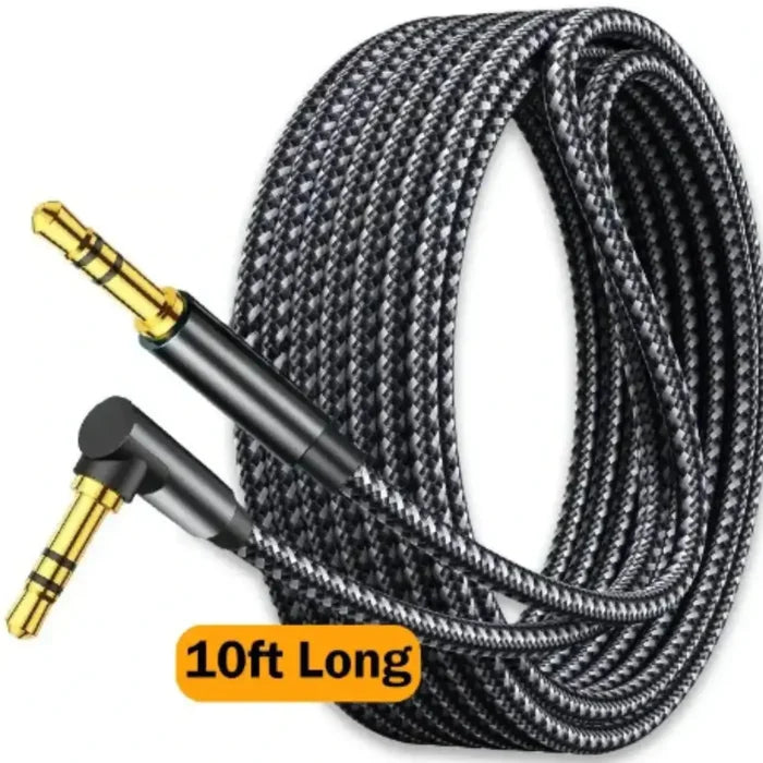 Habicare 9eight5 90° Jack audio cord for Samsung, Xiaomi, and MP3 devices, featuring a right-angle connector for easy use.