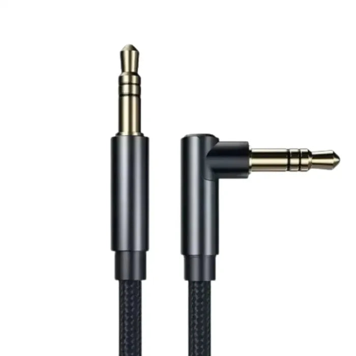 Habicare 9eight5 90° Jack audio cord for Samsung, Xiaomi, and MP3 devices, showing the angled 3.5mm headphone connector.