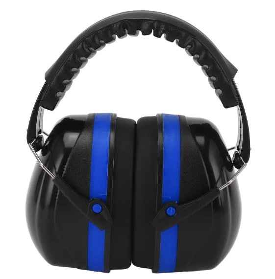 Adjustable industrial earmuffs from Mead's Supply & Equipment Outfitters in black with padded ear cushions for hearing protection.