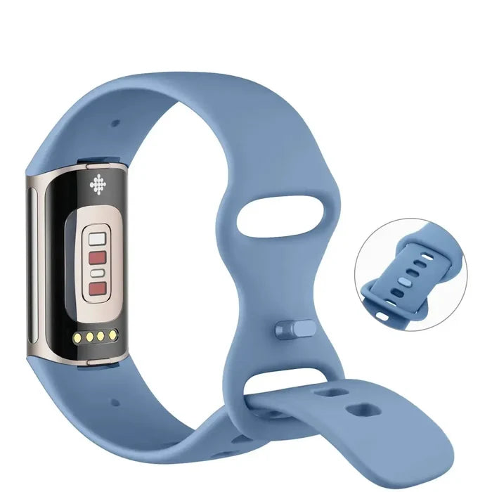 Habicare TWS adjustable Fitbit Charge 5/6 strap in black, with two sizes and multiple color options, designed for comfortable wear.