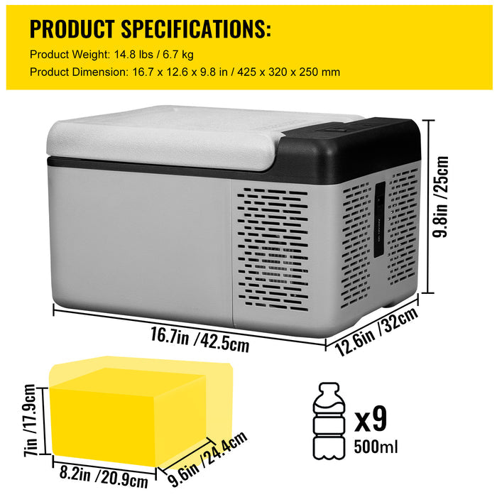 Adventure-Ready 10 Qt Portable 12V Car Fridge & Freezer with APP Control