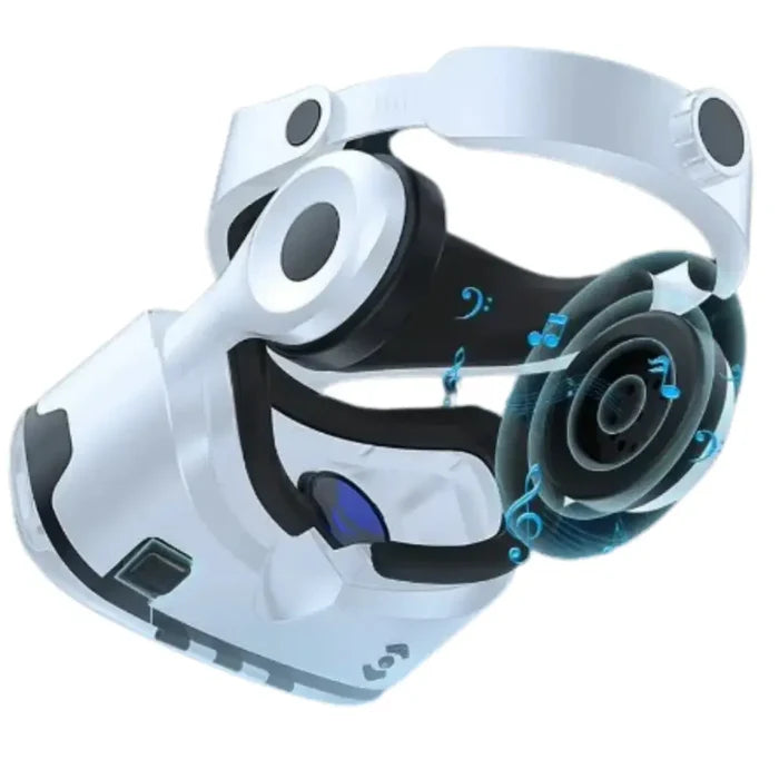 Habicare 9eight5 all-in-one VR glasses and 3D gaming headset with adjustable straps and immersive display for virtual reality gaming.