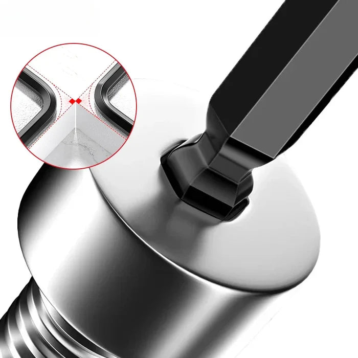 Habicare Allen hex wrench screwdriver set with sleeve, includes five different models for versatile screwdriving tasks.