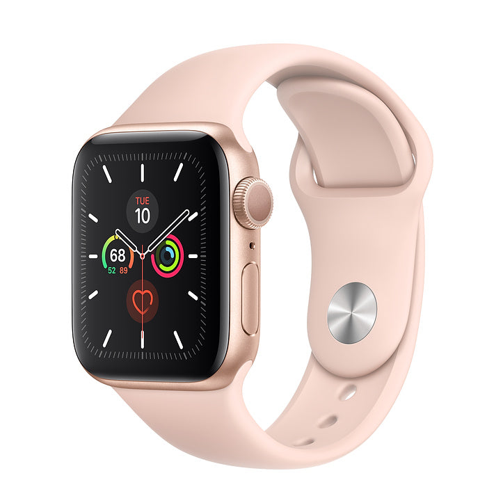 Apple Watch Series 5 GPS, 40mm Gold Aluminum Case with Pink Sand Sport Band - MWV72LL/A