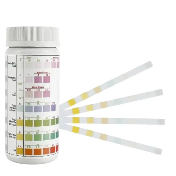 Habicare Aquarium Test Strips for 7 parameters, 100-pack, used to test water quality in fish tanks