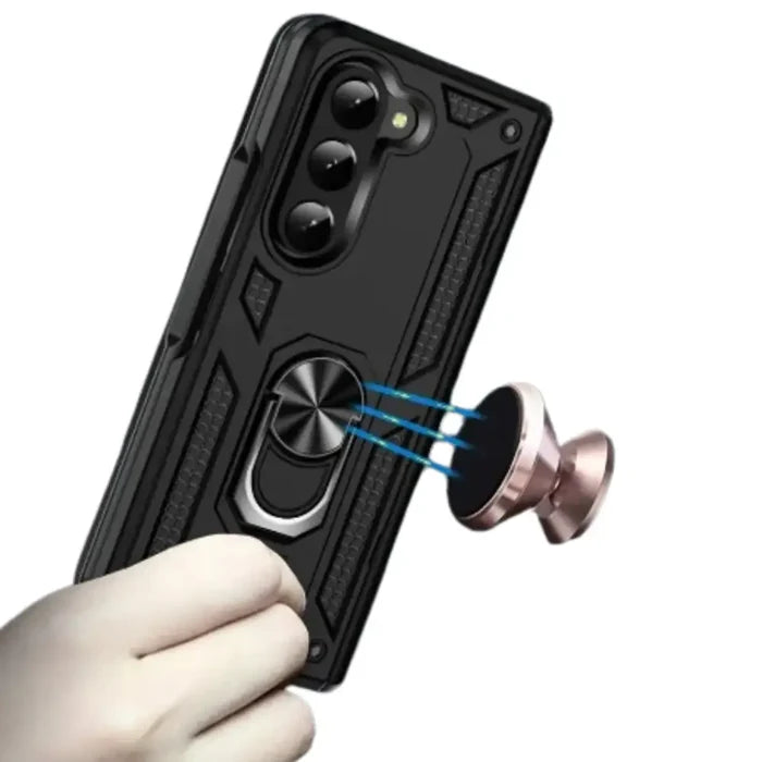 Habicare 9eight5 armor ring case for Samsung Z Fold 7/6/5, protective rugged phone case with ring grip for Samsung foldable phones.