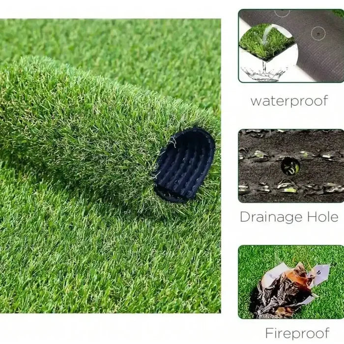 Habicare synthetic grass mat for indoor and outdoor use, 1-5m, durable artificial turf for patio, garden, or balcony.